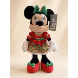 Peluche de Minnie con vestido de Navidad rojo y verde – Disneyland Paris