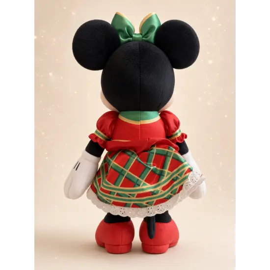 Minnie-Plüsch im roten und grünen Weihnachtskleid – Disneyland Paris