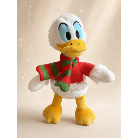 Shoulder-Plüsch Donald mit Weihnachtsmannmütze und Weihnachtsschal – Disneyland Paris