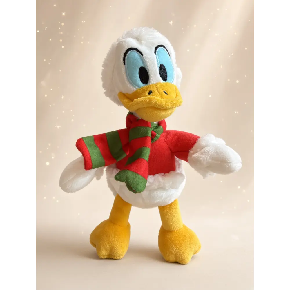 Shoulder-Plüsch Donald mit Weihnachtsmannmütze und Weihnachtsschal – Disneyland Paris