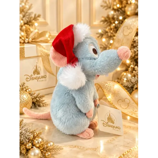Peluche Shoulder Rémy Ratatouille con gorro de Navidad – Disneyland Paris