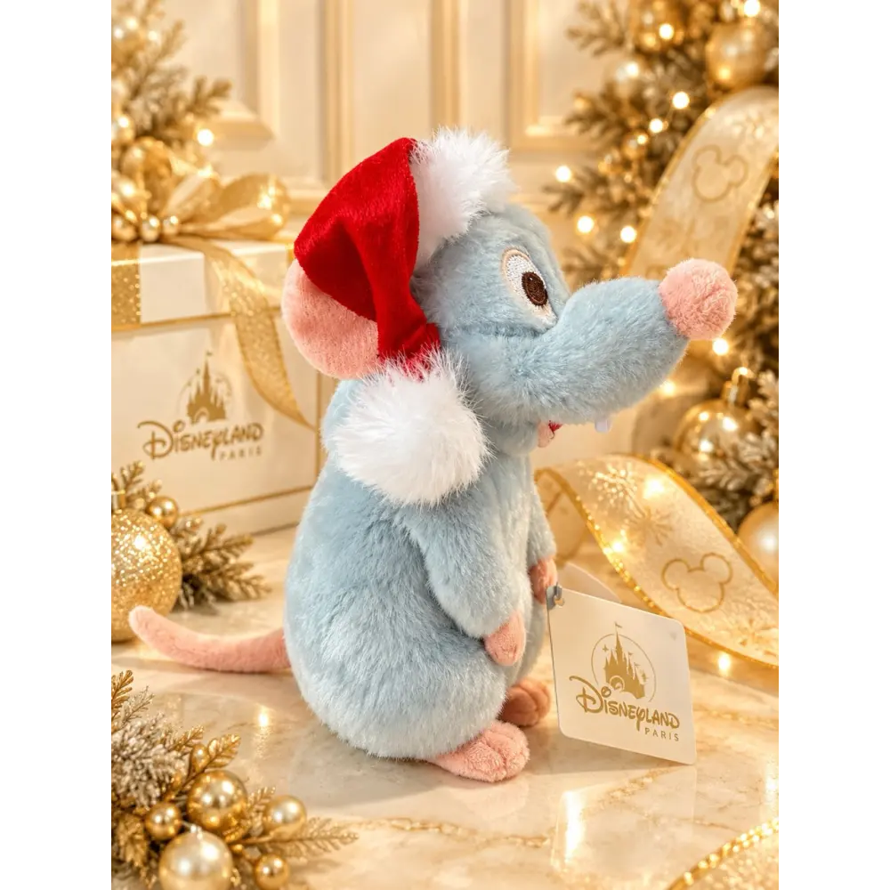 Shoulder Plush Rémy Ratatouille with Christmas Hat – Disneyland Paris