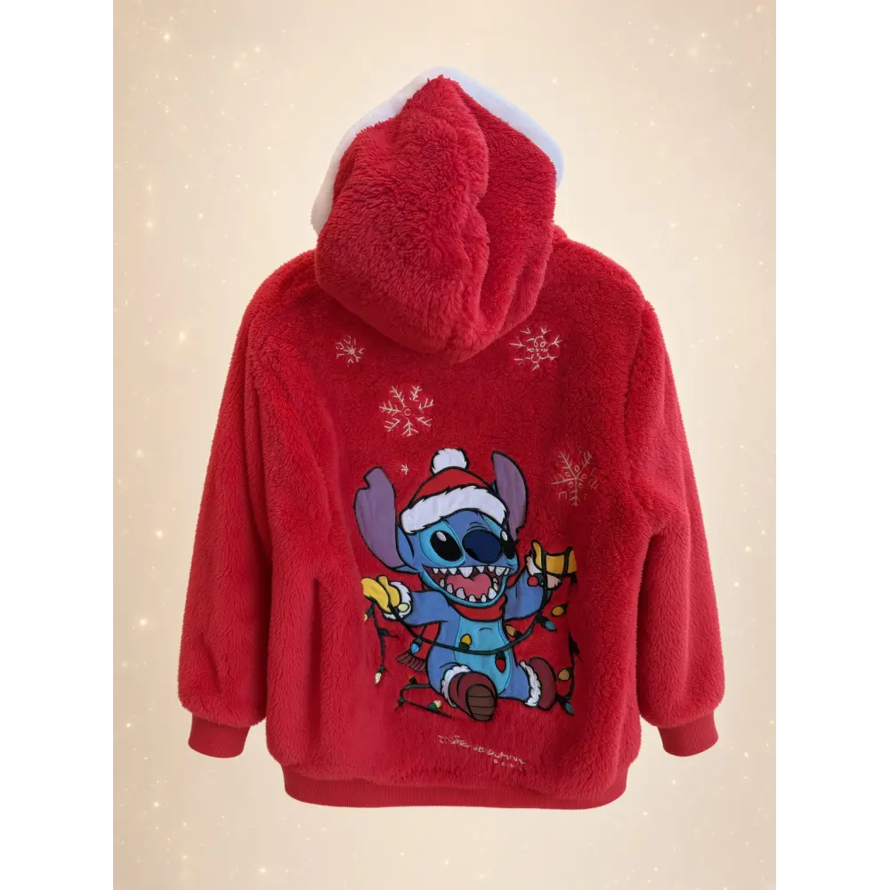 Kinder-Fleece-Hoodie Stitch Weihnachten rot – Disneyland Paris