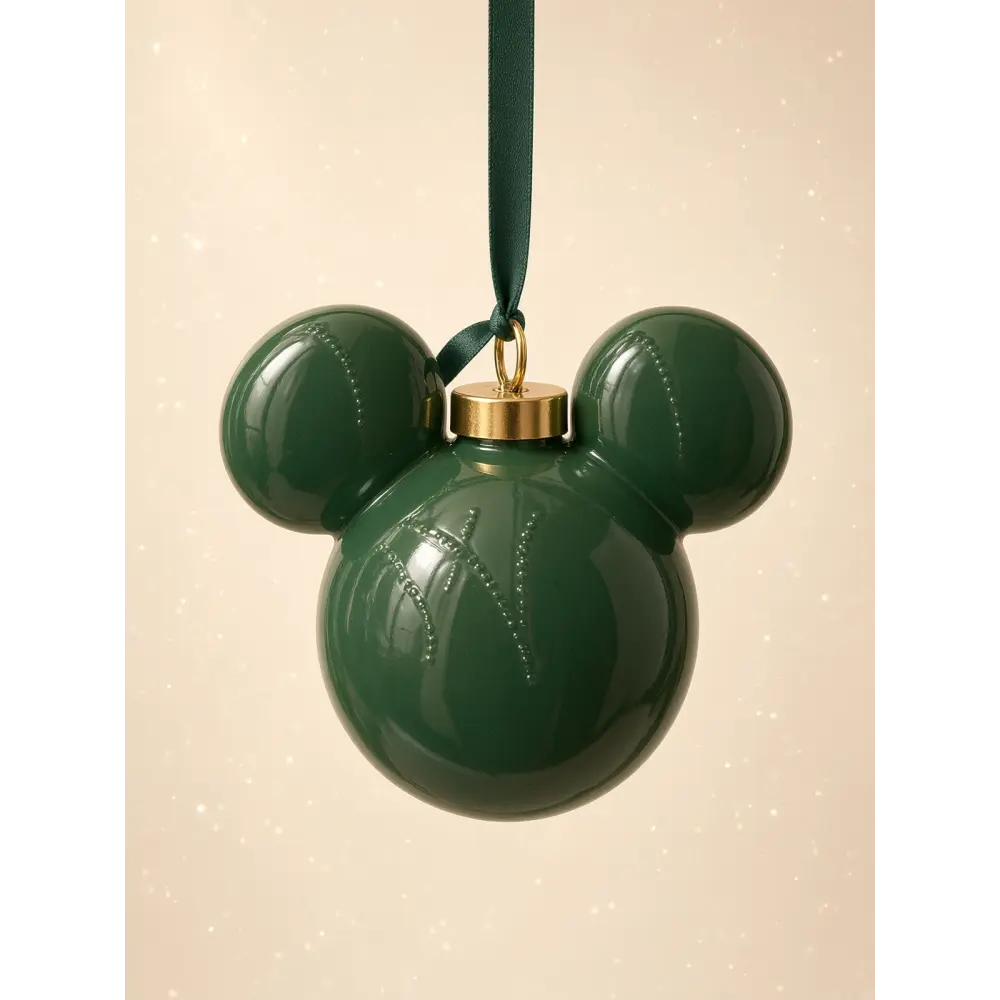 Mickey Icon Christmas Ornament – Disney Decoration – Red or Green