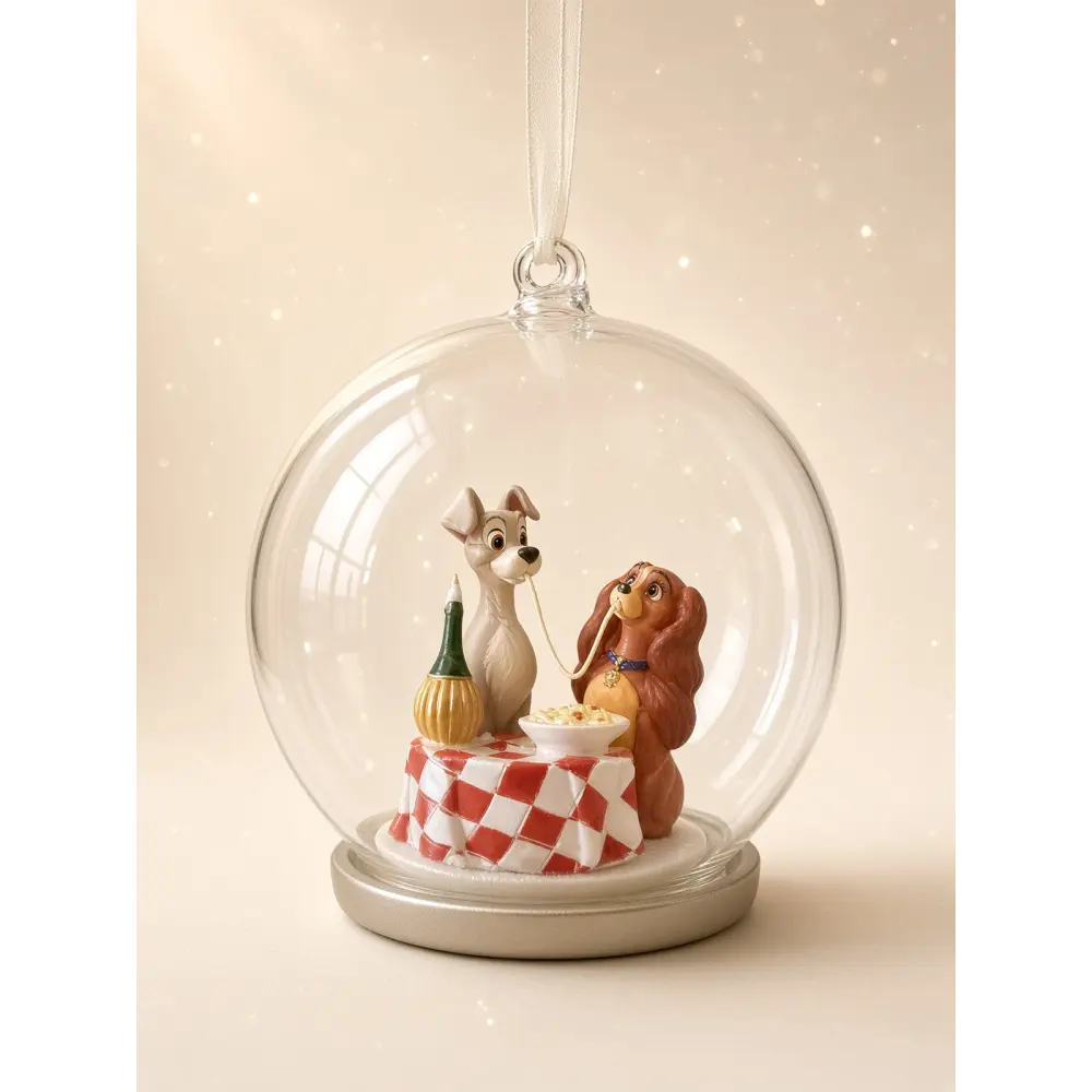 Weihnachtskugel Disney Die Schöne und der Tramp – Romantische Szene
