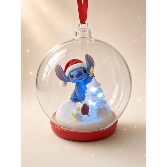 Bola de Navidad luminosa Stitch con pino nevado – Disney