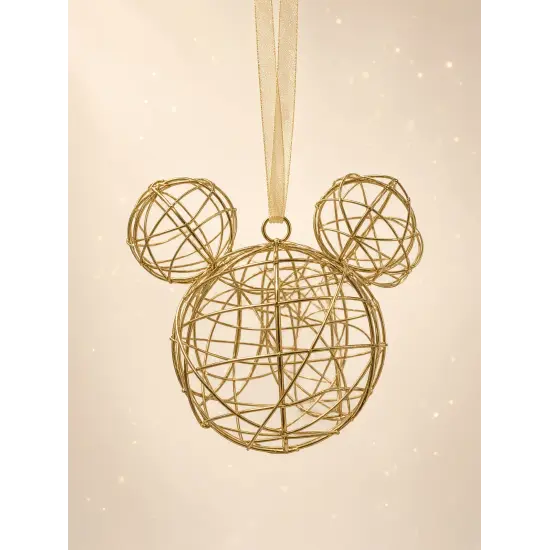 Adorno navideño de Mickey dorado calado – Disneyland Paris