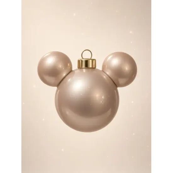 Beige Rosé Pearl-Effect Mickey Mouse Christmas Ornament – Disney