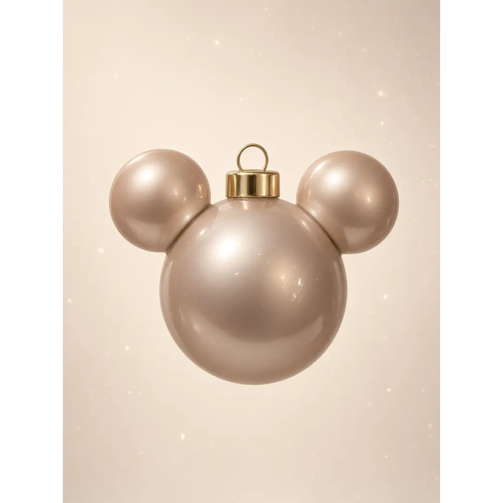 Adorno navideño Mickey Mouse nacarado beige rosado – Disney
