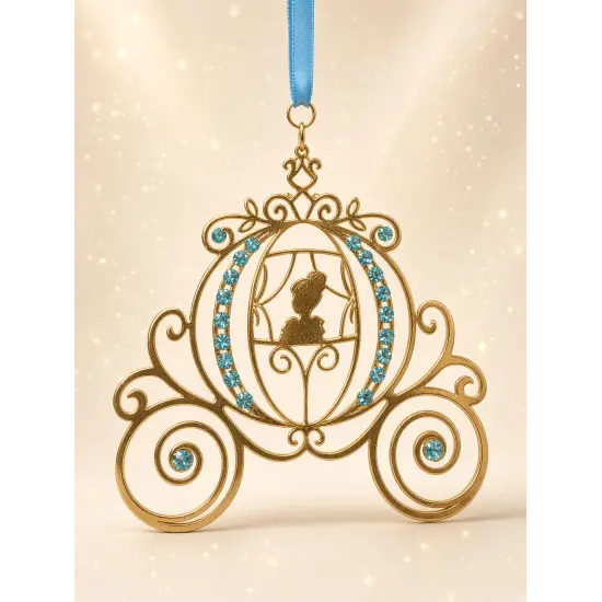 Disney Weihnachtsdekoration Cenicienta-Kutsche gold und blau