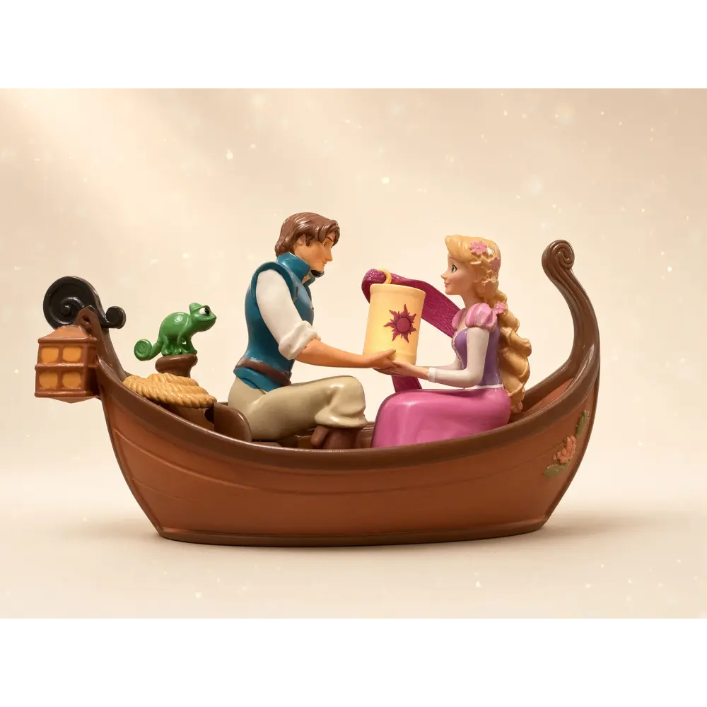 Figura Disney Rapunzel y Flynn Rider en la barca – Pascal