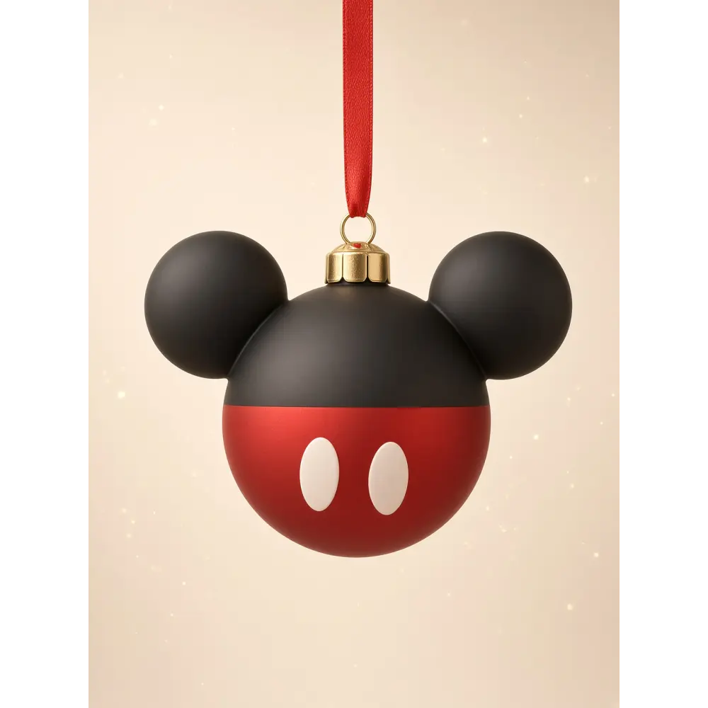 Red and black Mickey Mouse Christmas bauble – Disneyland Paris