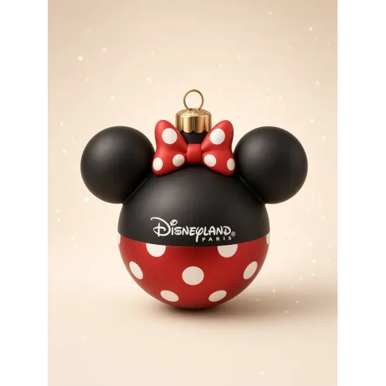 Bola de Navidad roja con lunares Minnie Mouse – Disneyland Paris