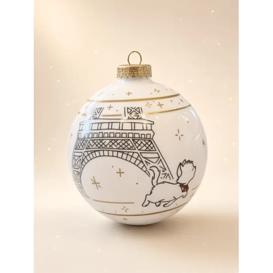 Bola de Navidad Disneyland Paris blanca y dorada – Los Aristogatos