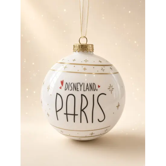 Bola de Navidad Disneyland Paris blanca y dorada – Los Aristogatos