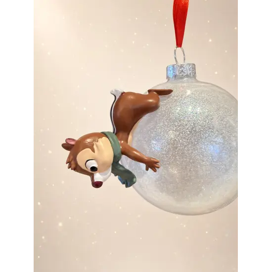 Glittering iridescent white Christmas bauble Tic and Tac – Disney