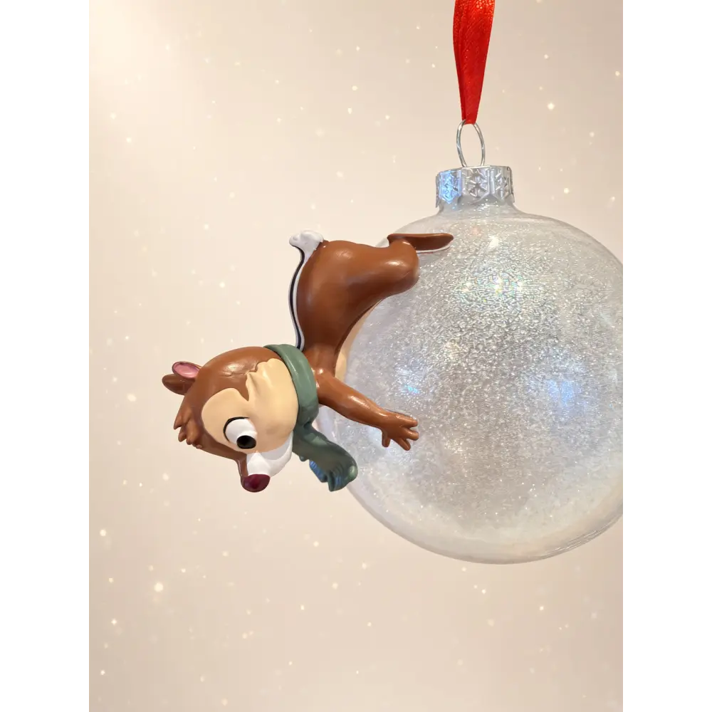 Glittering iridescent white Christmas bauble Tic and Tac – Disney
