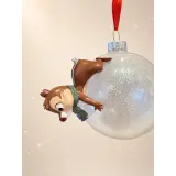 Glittering iridescent white Christmas bauble Tic and Tac – Disney