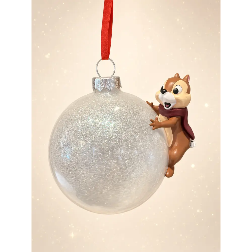 Glittering iridescent white Christmas bauble Tic and Tac – Disney