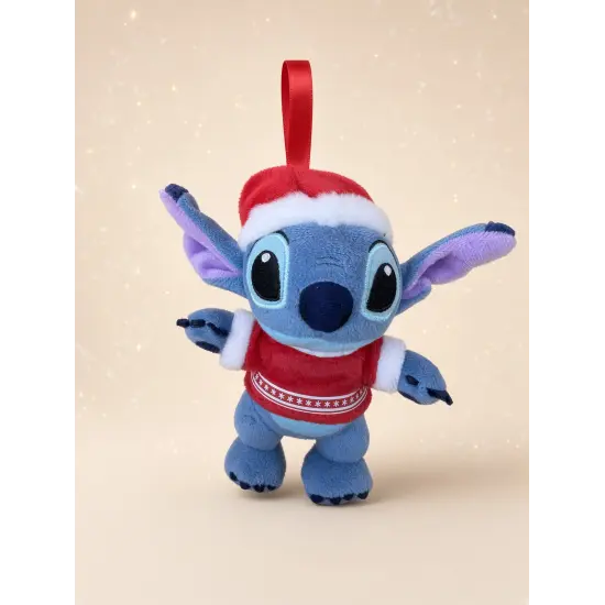 Disney Christmas plush Stitch with red hat to hang – Disney