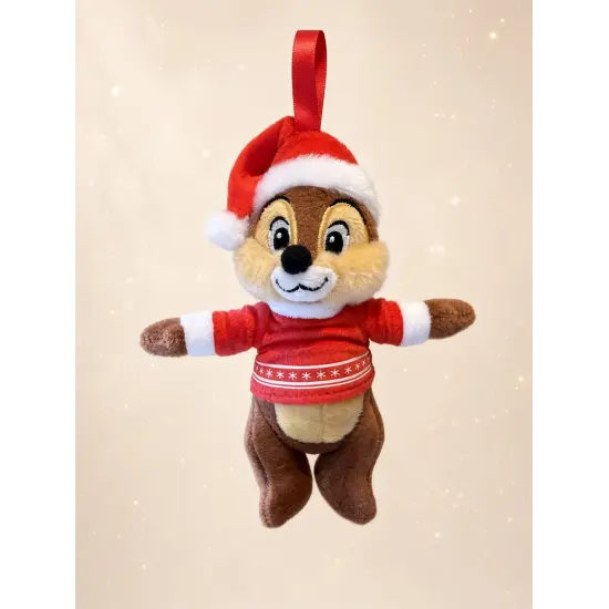 Disney Weihnachtsplüsch Tic oder Tac mit roter oder grüner Mütze zum Aufhängen – Disney