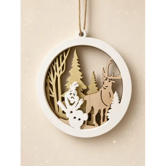 Décoration de Noël en bois Olaf et Sven – La Reine des Neiges