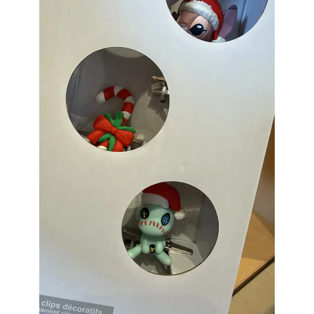Set of 5 Christmas decorative clips Stitch, Angel and Souillon – Disney
