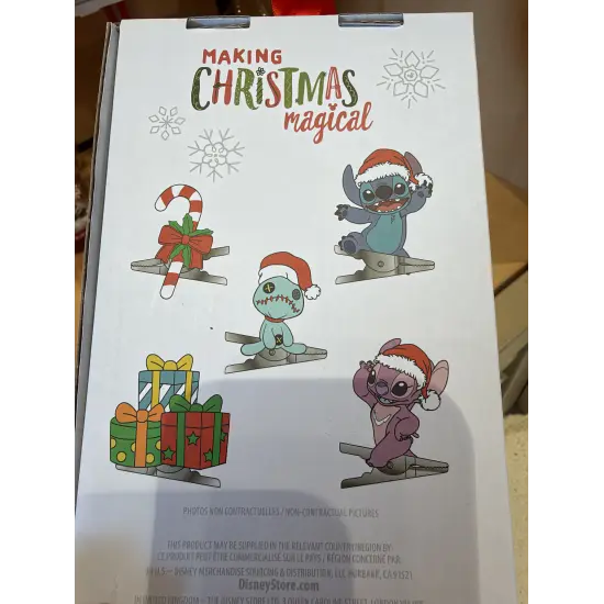 Set mit 5 dekorativen Weihnachtsclips Stitch, Angel und Souillon – Disney