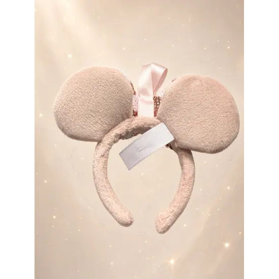 Pink and White Sequin Minnie Ears Christmas Ornament – Disneyland Paris
