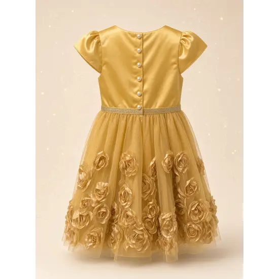 Goldenes Kinderkleid Belle – Die Schöne und das Biest – Disneyland Paris