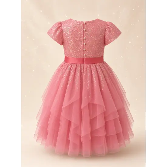 Pink Sequin Princess Aurora Girls’ Dress – Disneyland Paris