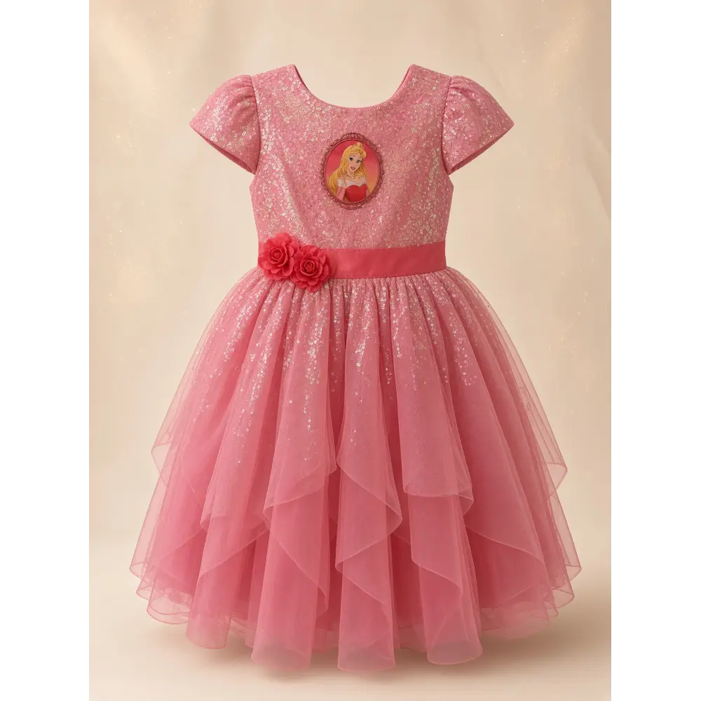 Rosa Kinderkleid Prinzessin Aurora mit Pailletten – Disneyland Paris