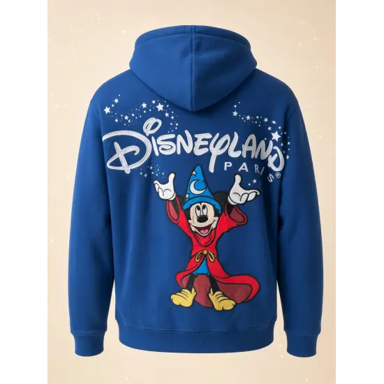Herren Sweatshirt Mickey Zauberer Fantasia blau rot und weiß – Disney
