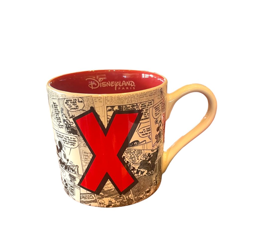 Disney Mug Alphabet Lettre X Disneyland Paris