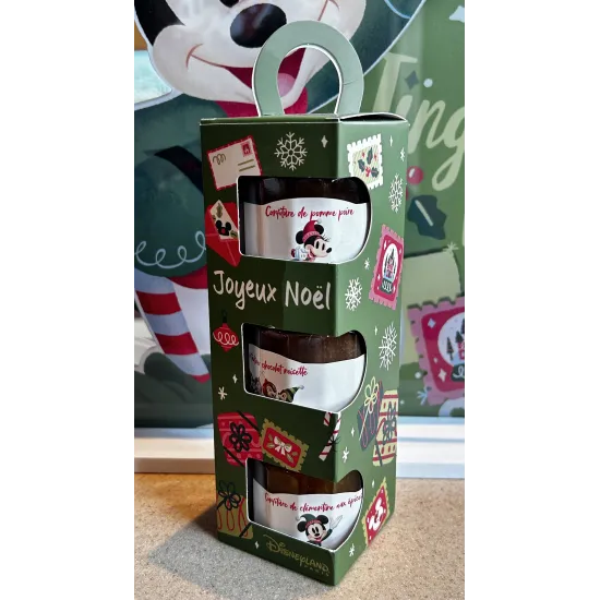 Disney Geschenkset Schoko-Aufstrich und Konfitüren Mickey und Minnie Frohe Weihnachten Disneyland Paris