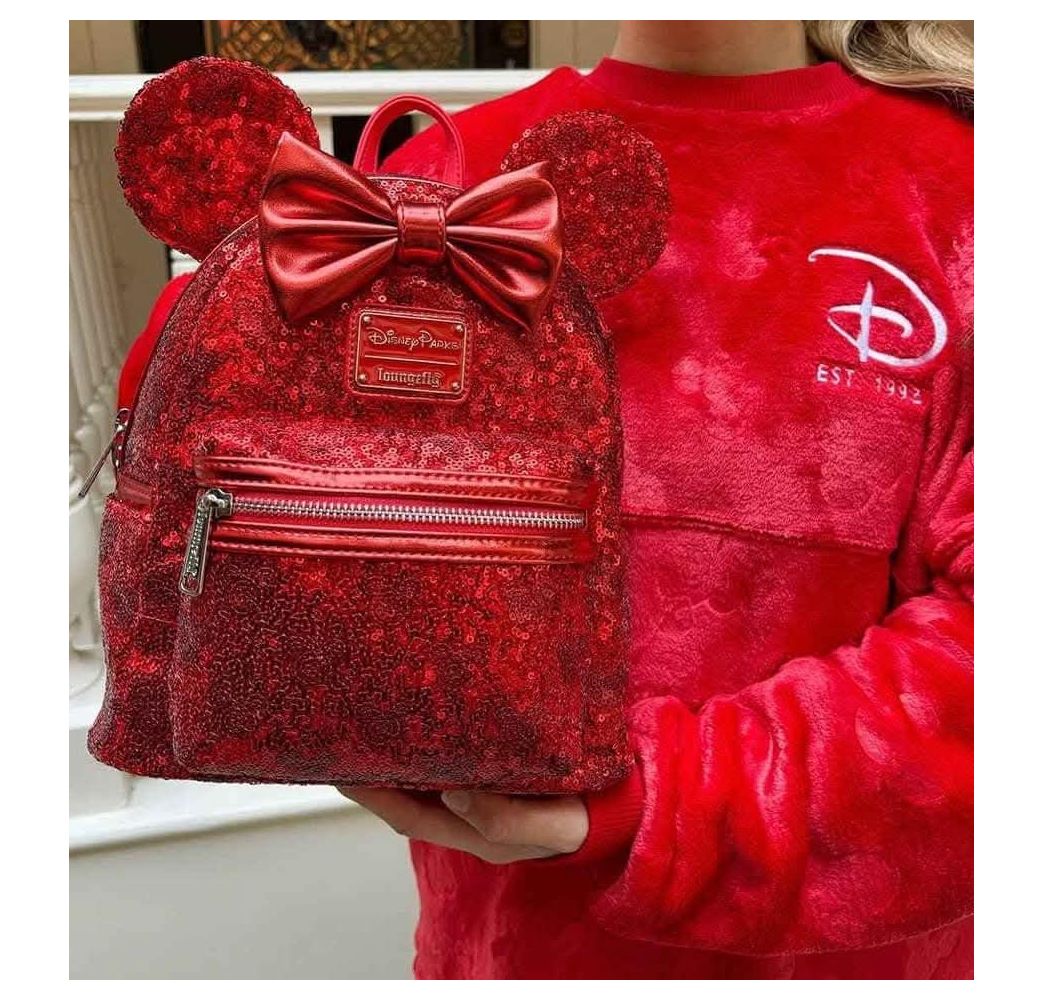 Disney Loungefly Sequin Collection Red Rouge Disneyland Paris