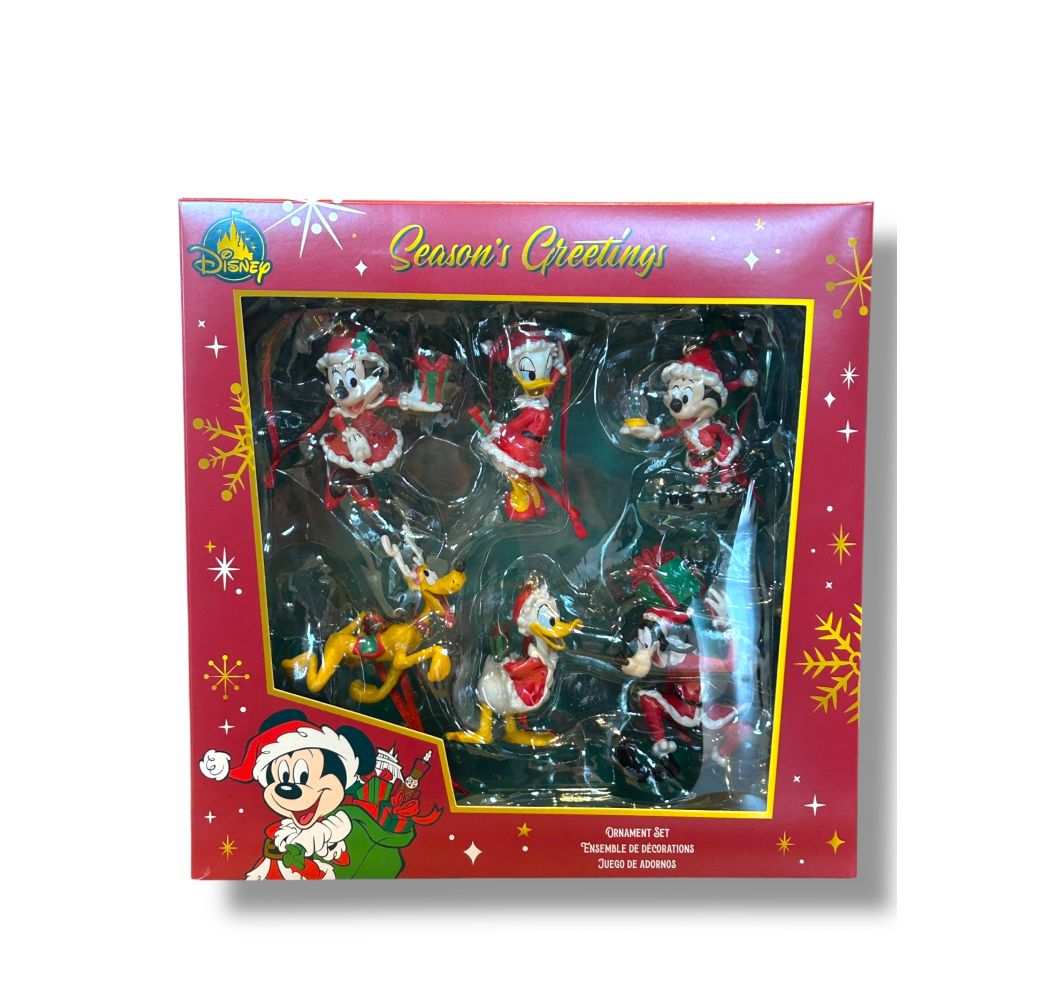Disney ensemble de 6 ornements Mickey Noël Disneyland Paris