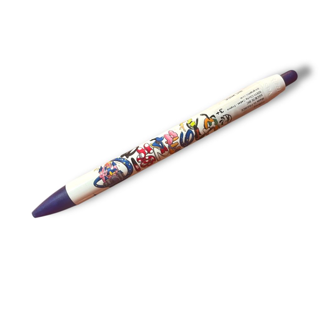 Disney Stylo Bic Noir Logo  Disneyland Paris