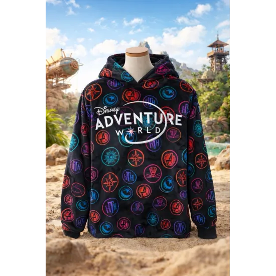ADULT FLEECE SWEATSHIRT ADVENTURE WORLD DISNEYLAND PARIS