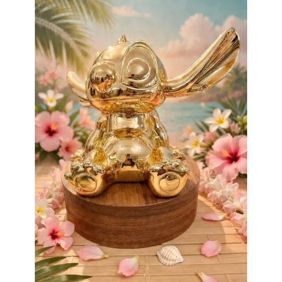 STITCH Sitting Chrome Figurine LEBLON DELIENNE Disneyland Paris