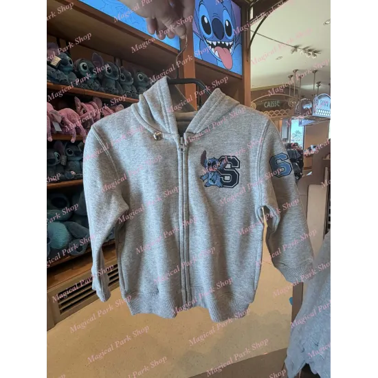 SWEAT A CAPUCHE ZIPPE STITCH GRIS ENFANT DISNEYLAND PARIS