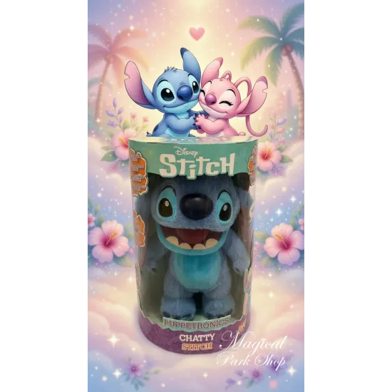 Peluche Interactive Stitch ou Angel Disney – Puppetronics Chatty Stitch / Angel