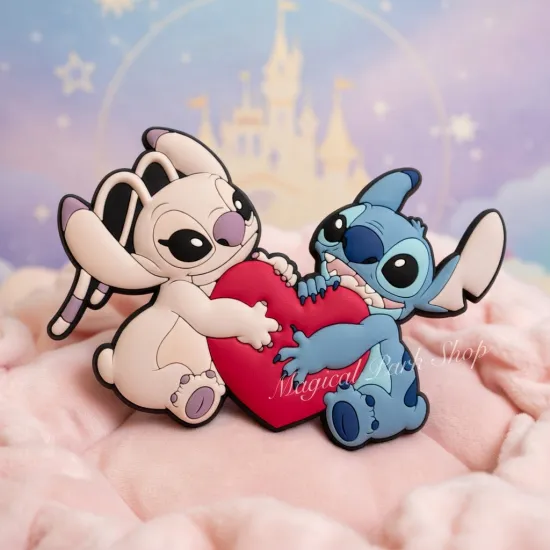 Stitch and Angel heart magnet – Romantic Disney fridge magnet