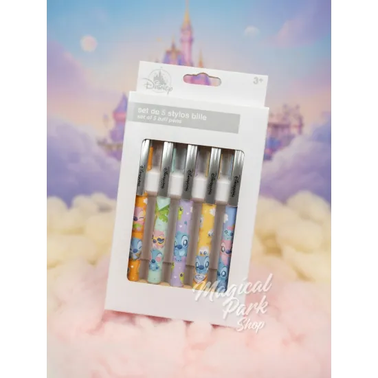 Set of 5 Stitch Pens – Disney Lilo & Stitch Disneyland Paris Pens