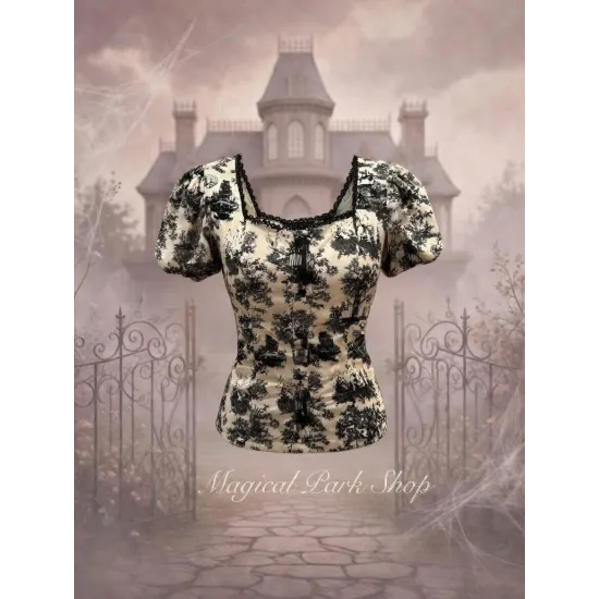 Toile de Jouy Style Blouse Phantom Manor Disneyland Paris