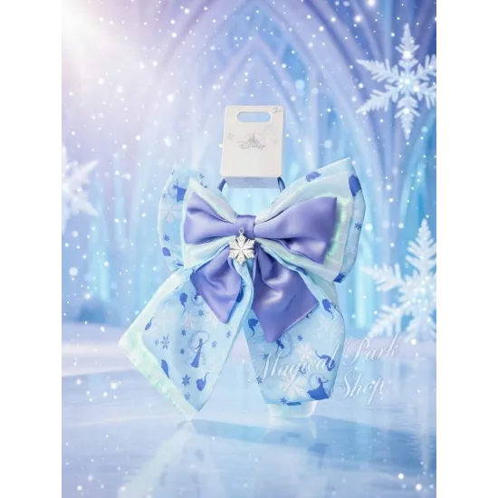 Elastic Hair Bow Elsa "Frozen Queen" Silver Snowflake World of frozen