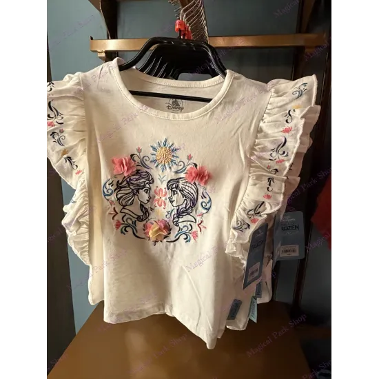Camiseta Infantil Anna & Elsa Flores – World of Frozen Disneyland Paris