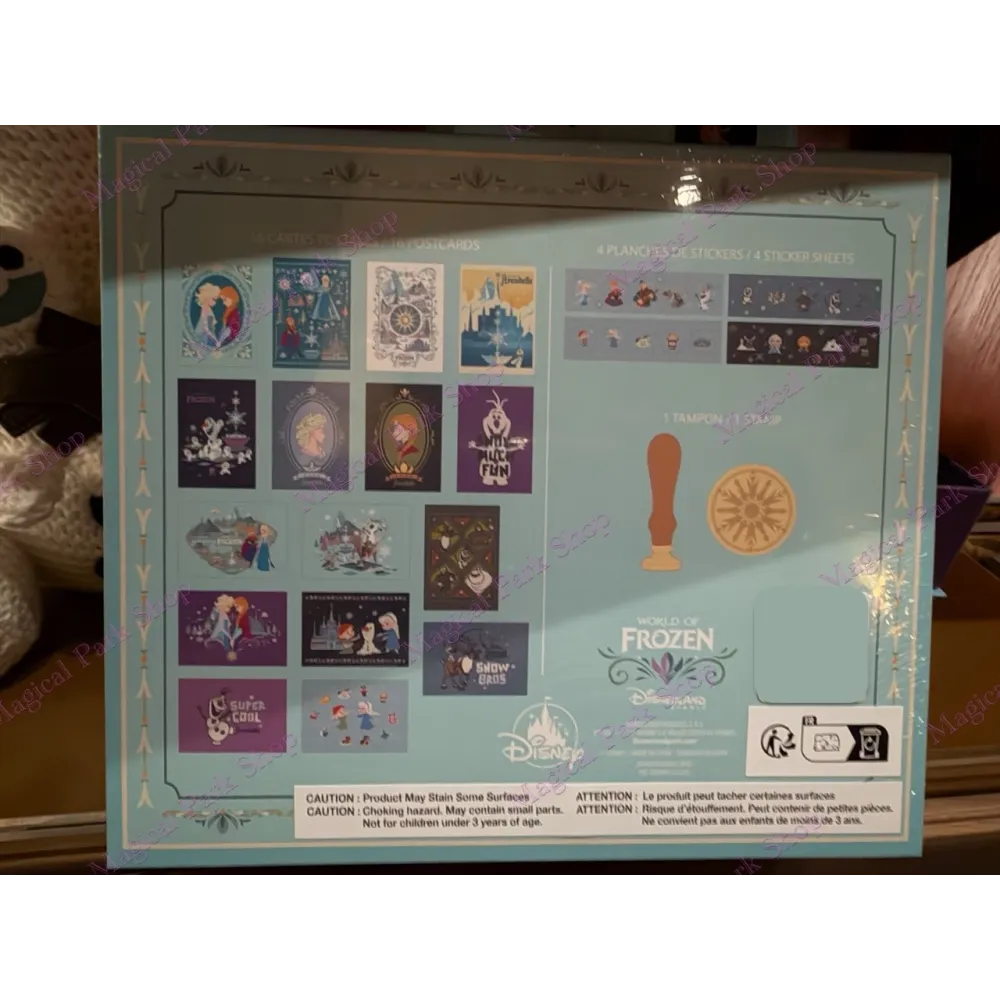 Frozen World Papeterie-Set – Postkarten, Sticker und Disneyland Paris Stempel