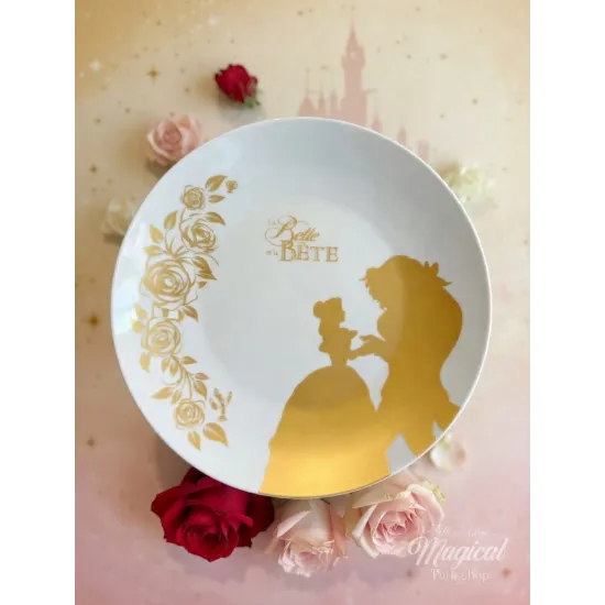 Disney-Teller Die Schöne und das Biest – Elegantes Gold-Design Disneyland Paris