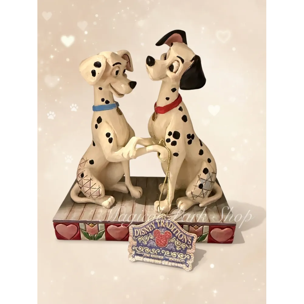 Figura Jim Shore Traditions Disney Enesco de Los 101 Dálmatas – Pongo y Perdita